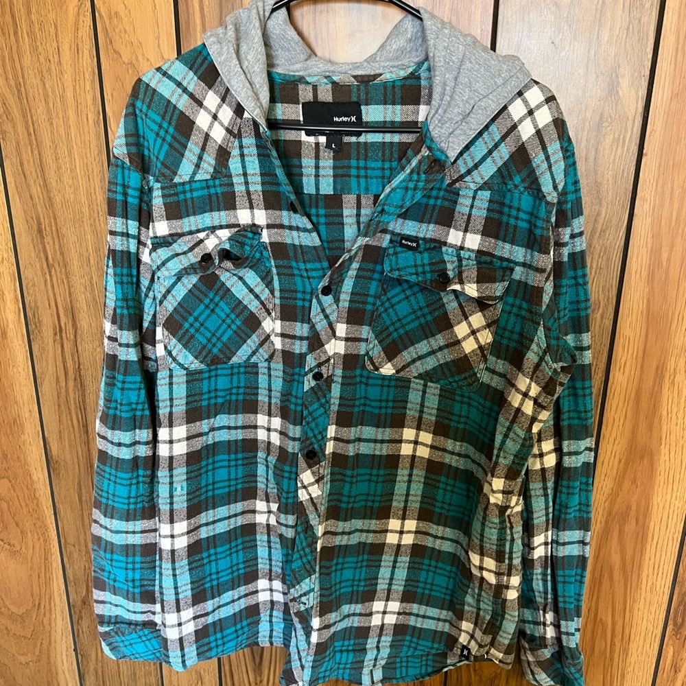 Men’s Hooded Button Up Flannel